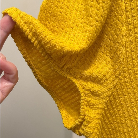 LC Lauren Conrad Mustard Textured Knit Top Sz XL Coastal Beach - Picture 5 of 9